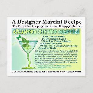 Cilantro Ginger Martini Recipe Briefkaart