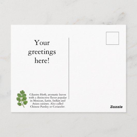 Cilantro Herb Briefkaart aanpassen (Achterkant)
