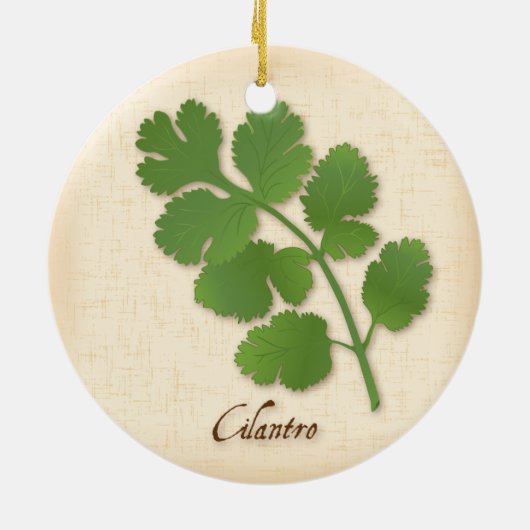 Cilantro Herb Keramisch Ornament (Achterkant)
