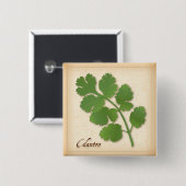 Cilantro Herb Vierkante Button 5,1 Cm (Voorkant /achterkant)