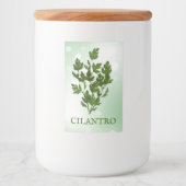 Cilantro Herbs Label Voedselcontainer Etiket (Voorkant)
