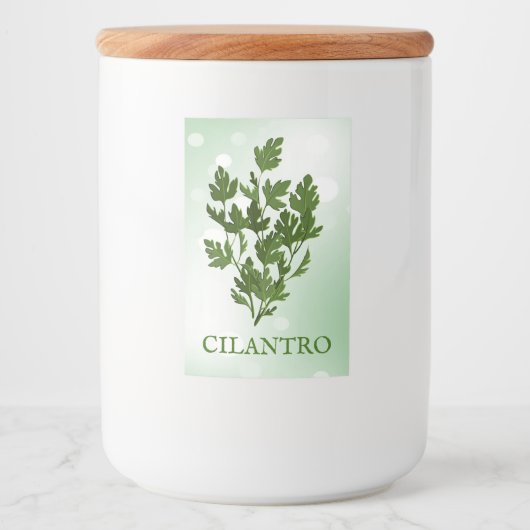 Cilantro Herbs Label Voedselcontainer Etiket (Voorkant)