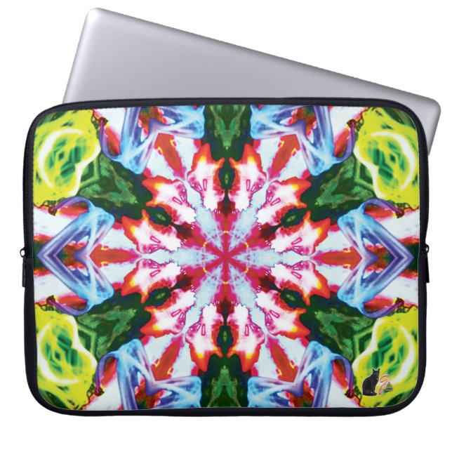 Cilantro Kaleidoscoop laptophoes Laptop Sleeve (Voorkant)
