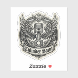 Cilinder Saint Gevleugelde Zuiger Decal Sticker