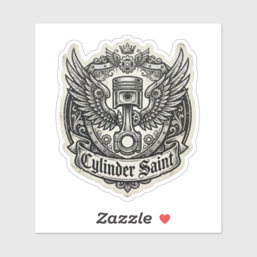Cilinder Saint Gevleugelde Zuiger Decal Sticker (Vel)