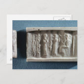 Cilinderzegel met een voorstelling van de briefkaart (Voorkant / Achterkant)