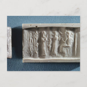 Cilinderzegel met een voorstelling van de briefkaart