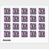 CILLA ~ WOW! Fairy roze blauwe lavendel ~ Vierkante Sticker (Vel)