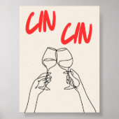 Cin Cin Art Print | Bar/Keuken Decor Poster (Voorkant)