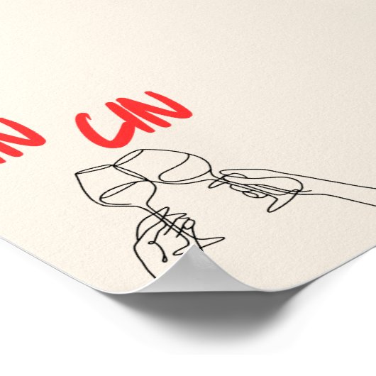 Cin Cin Art Print | Bar/Keuken Decor Poster (Hoek)