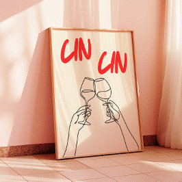 Cin Cin Art Print | Bar/Keuken Decor Poster