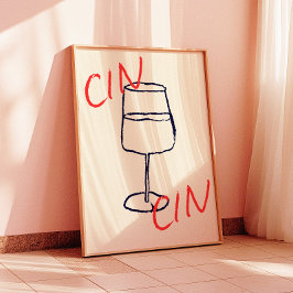 Cin Cin Art Print | Bar/Keuken Decor Poster