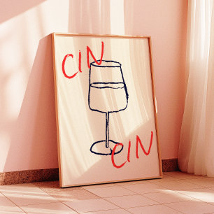 Cin Cin Art Print   Bar/Keuken Decor Poster