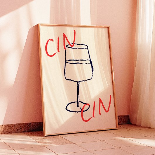 Cin Cin Art Print | Bar/Keuken Decor Poster