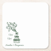 Cin Cin Cherub Hand Drawn Cupid wedding Kartonnen Onderzetters (Voorkant)