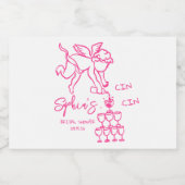 Cin Cin Cherub Hand getekend Cupid Icon Vrijgezell Sparkling Wijnetiket (Enkel label)