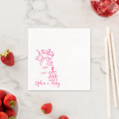 Cin Cin Cherub Hand getrokken Cupido Icon Bruiloft Servet (Insitu)