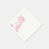 Cin Cin Cherub Hand getrokken Cupido Icon Bruiloft Servet (Hoek)