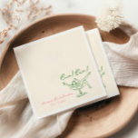 Cin Cin Groen Roze Bachelorette Servet<br><div class="desc">Grappig groen en koraal 'Cin! Cin!' vrijgezellenservetten met aanpasbare tekst.</div>