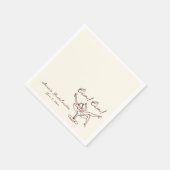 Cin Cin Maroon Hand getrokken Bachelorette Servet (Hoek)