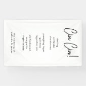 Cin Cin Modern Calligraphy Italiaanse Bar Menu Spandoek (Horizontaal)