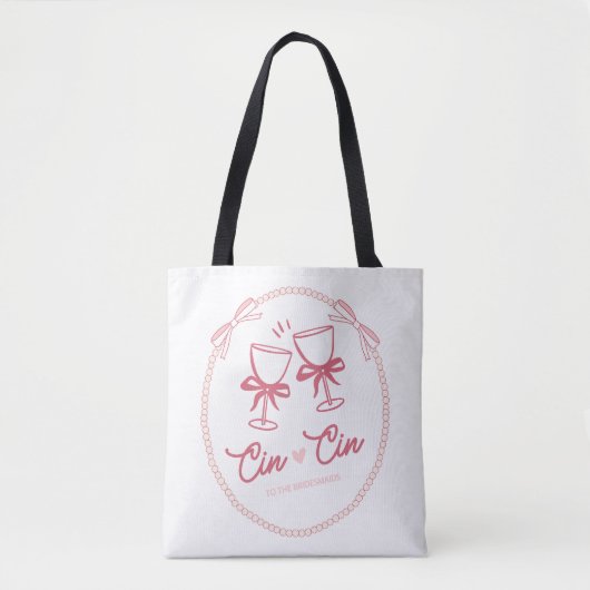 Cin Cin naar de Bruid Design | Parel Champagne Tote Bag (Voorkant)