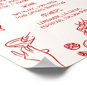 Cin Cin! Rood Italiaans Bar Menu Poster (Hoek)