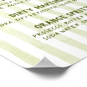 Cin Cin Tomato Bruiloftsfeest Bar Menu Poster (Hoek)