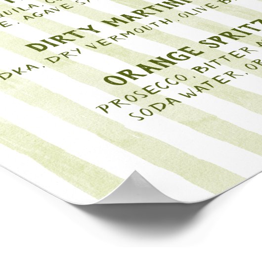 Cin Cin Tomato Bruiloftsfeest Bar Menu Poster (Hoek)