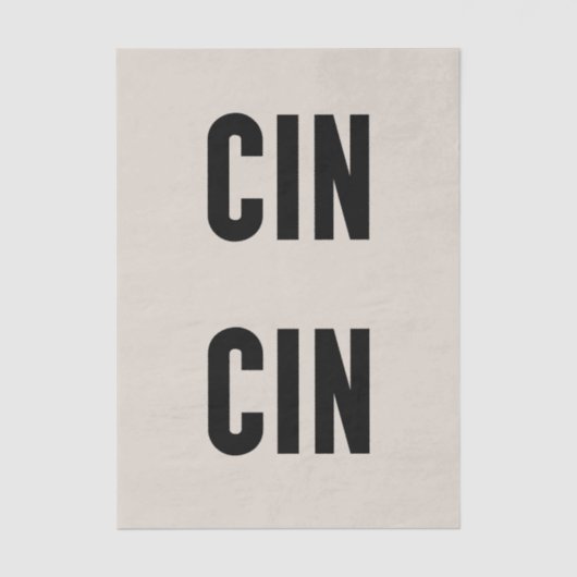 Cin Cin Typografie Tissuepapier (Voorkant)