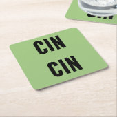 Cin Cin Typography Kartonnen Onderzetters (Schuin)