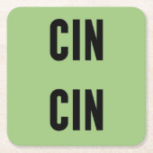 Cin Cin Typography Kartonnen Onderzetters (Voorkant)