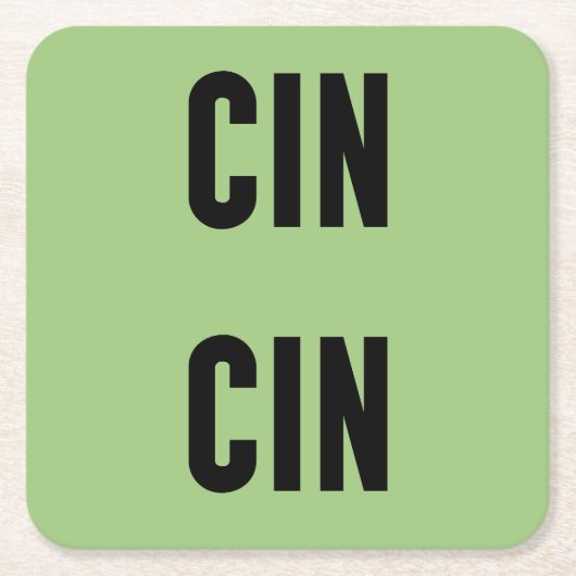 Cin Cin Typography Kartonnen Onderzetters (Voorkant)