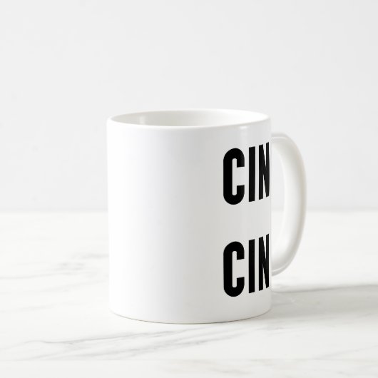 Cin Cin Typography Koffiemok (Voorkant rechts)