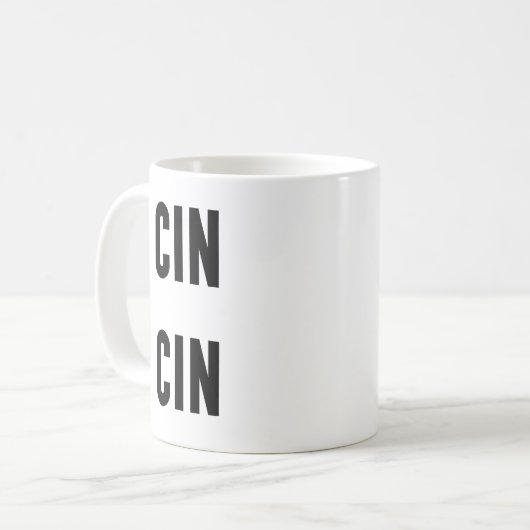 Cin Cin Typography Koffiemok (Voorkant links)