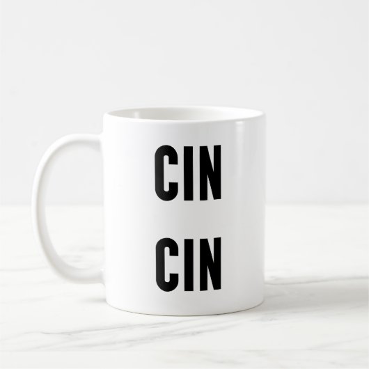 Cin Cin Typography Koffiemok (Links)