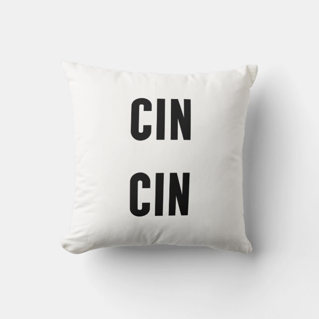Cin Cin Typography Kussen (Voorkant)