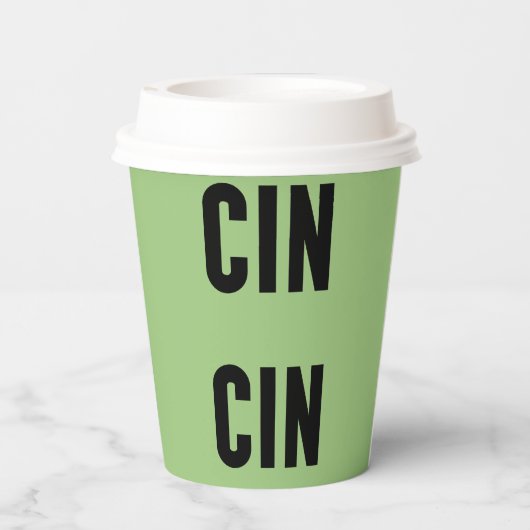 Cin Cin Typography Papieren Bekers (Achterkant)
