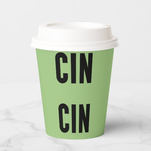 Cin Cin Typography Papieren Bekers (Voorkant)