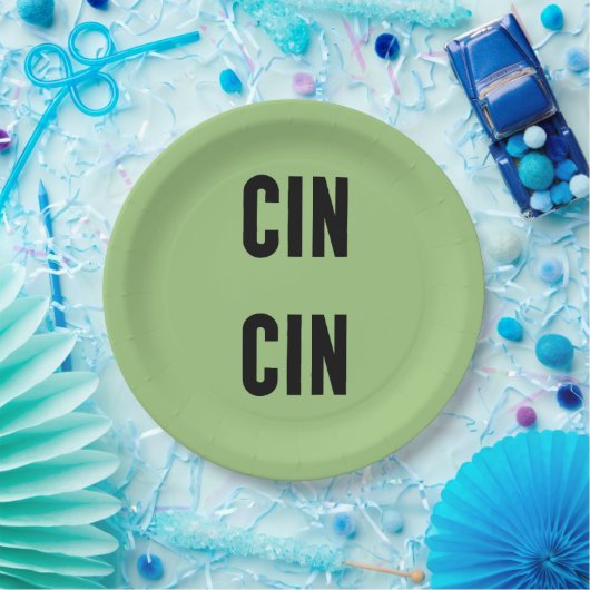 Cin Cin Typography Papieren Bordje (Feest)