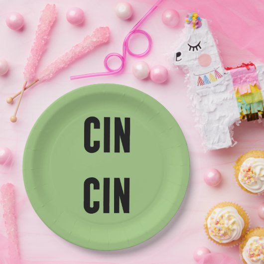 Cin Cin Typography Papieren Bordje (Feest)