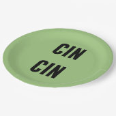 Cin Cin Typography Papieren Bordje (Gekanteld)