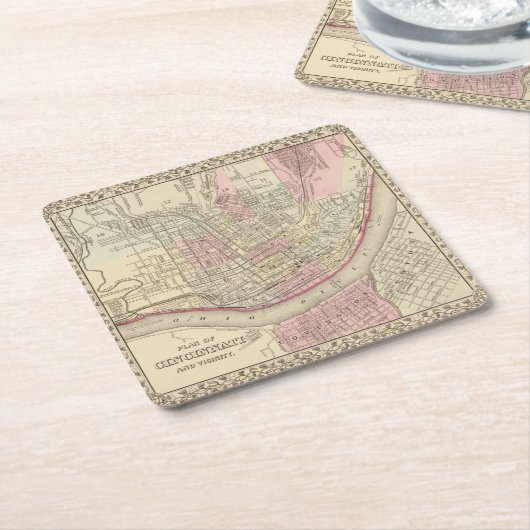 Cincinnati 2 kartonnen onderzetters (Schuin)