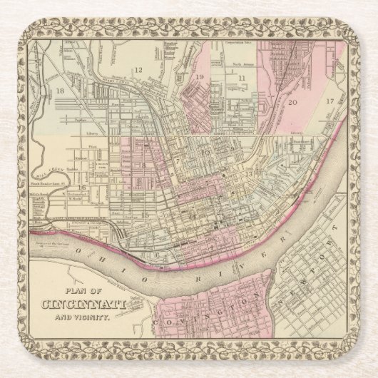 Cincinnati 2 kartonnen onderzetters (Voorkant)