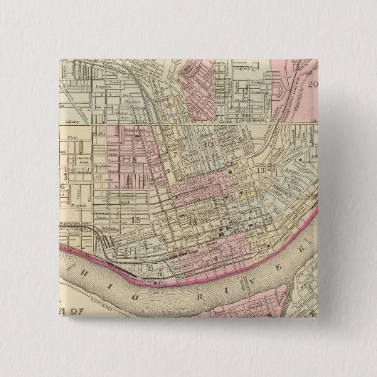 Cincinnati 2 vierkante button 5,1 cm (Voorkant)