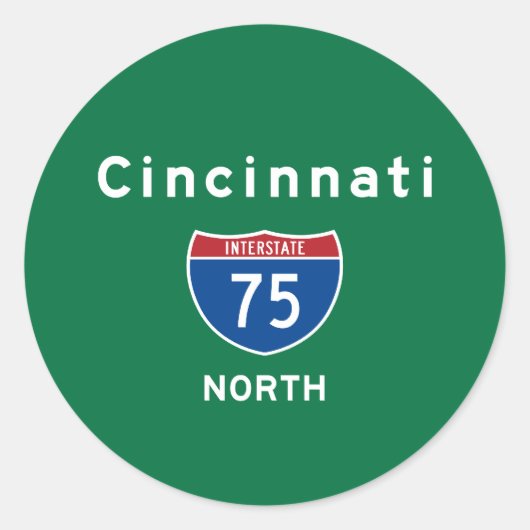 Cincinnati 75 ronde sticker (Voorkant)