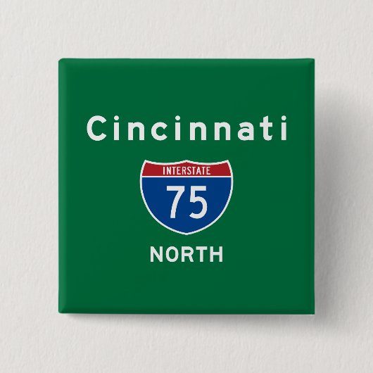 Cincinnati 75 vierkante button 5,1 cm (Voorkant)