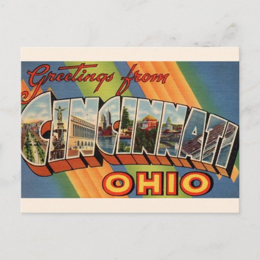 Cincinnati-ansichtkaart uit het verleden  briefkaart (Voorkant)
