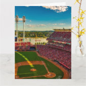 CINCINNATI BASEBALL BALLPARK BLANK WENSKAART KAART (Gele Bloem)