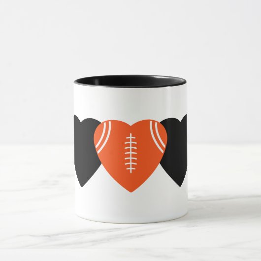 Cincinnati Bengals Football Heart Design Mok (Midden)
